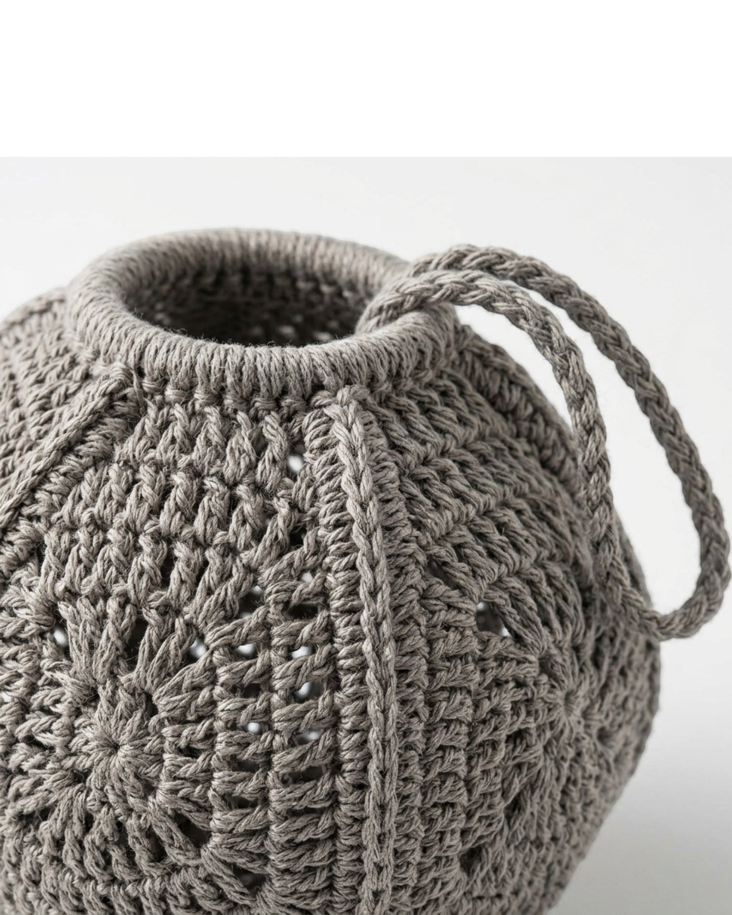 Mjvbf Crochet Hemp Cotton Hollow Wash Ball Warm Gray - Detail view